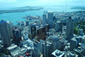 View from Sky Tower  over Auckland which has a revolving restaurant
